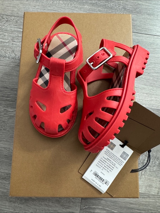Burberry Other - Burberry Red Kids Sandals with Signature Check Insole